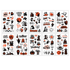 Cross-Border New Cartoon Halloween Tattoo Stickers High-End Children's Holiday Party Funny Pumpkin Tattoo Stickers